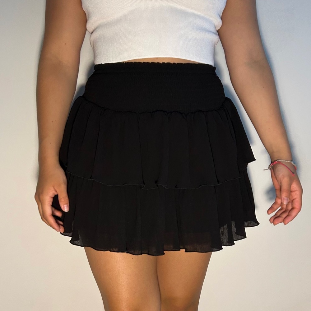 Black Tiered Ruffled Forever 21 skirt